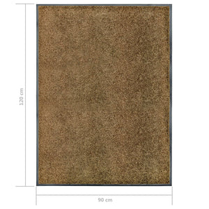 vidaXL Paillasson Lavable Marron 90x120 cm