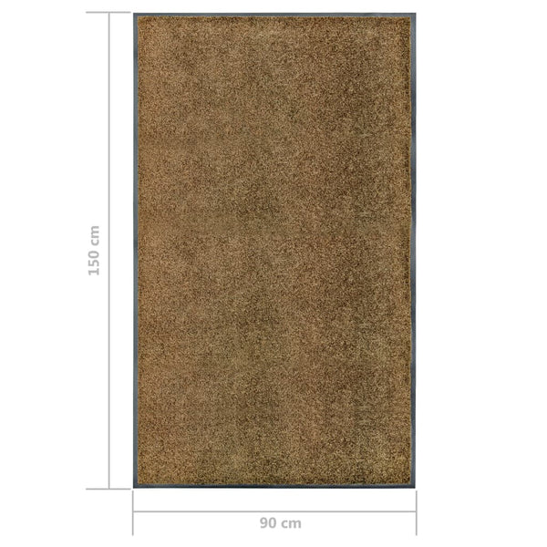 Waschbare Fußmatte Braun 90x150 cm