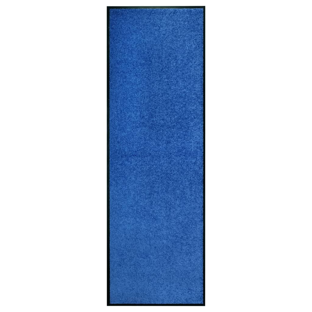 vidaXL Paillasson Lavable Bleu 60x180 cm
