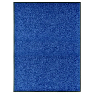 vidaXL Paillasson Lavable Bleu 90x120 cm