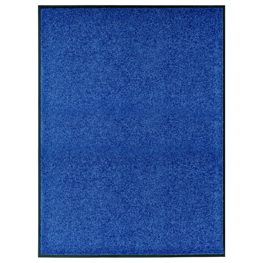 vidaXL Paillasson Lavable Bleu 90x120 cm