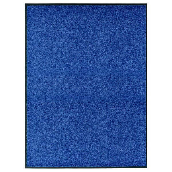 vidaXL Paillasson Lavable Bleu 90x120 cm