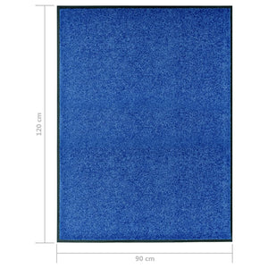 vidaXL Paillasson Lavable Bleu 90x120 cm