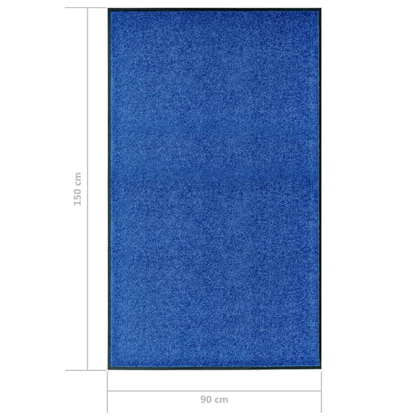 Waschbare Fußmatte Blau 90x150 cm