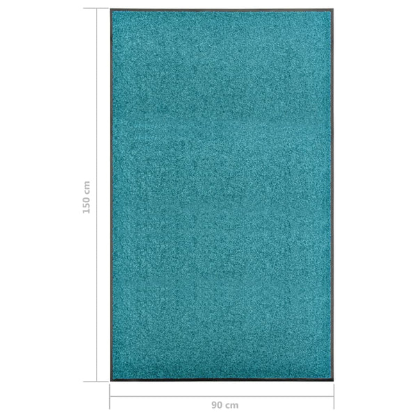 Waschbare Fußmatte Cyan 90x150 cm
