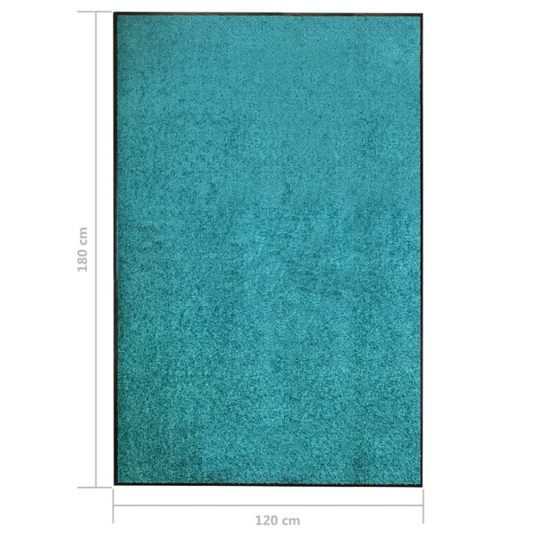 vidaXL Paillasson Lavable Cyan 120x180 cm