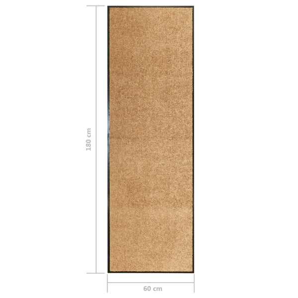 Waschbare Fußmatte Creme 60x180 cm