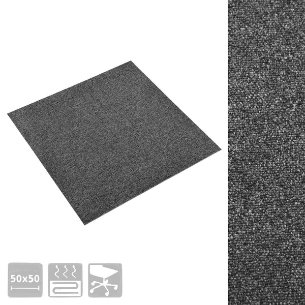 vidaXL Tapis 20 pcs Anthracite 50 x 50 cm 100 % Polypropylène