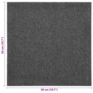 vidaXL Tapis 20 pcs Anthracite 50 x 50 cm 100 % Polypropylène