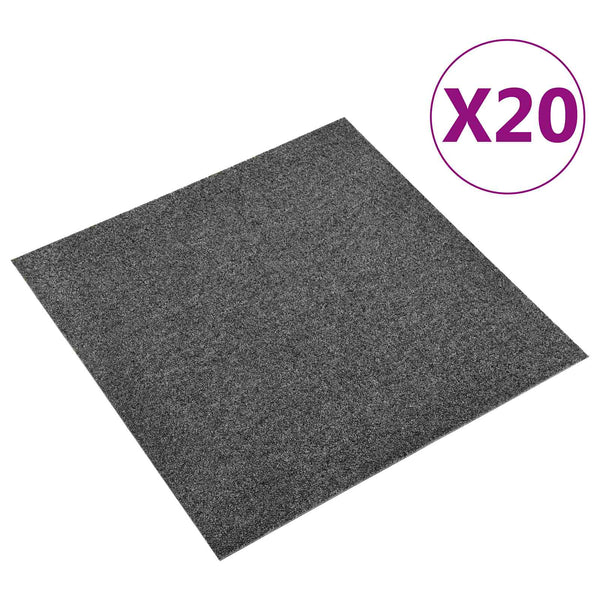 vidaXL Tapis 20 pcs Anthracite 50 x 50 cm 100 % Polypropylène