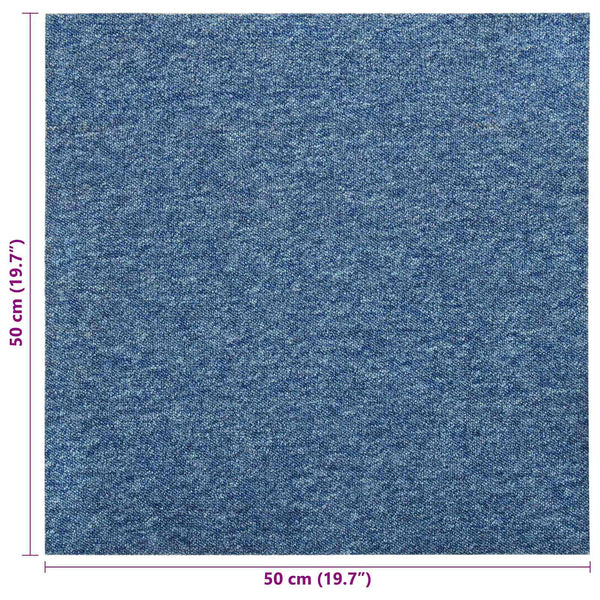 Blaue Teppichfliesen, 50x50 cm, 20er Set