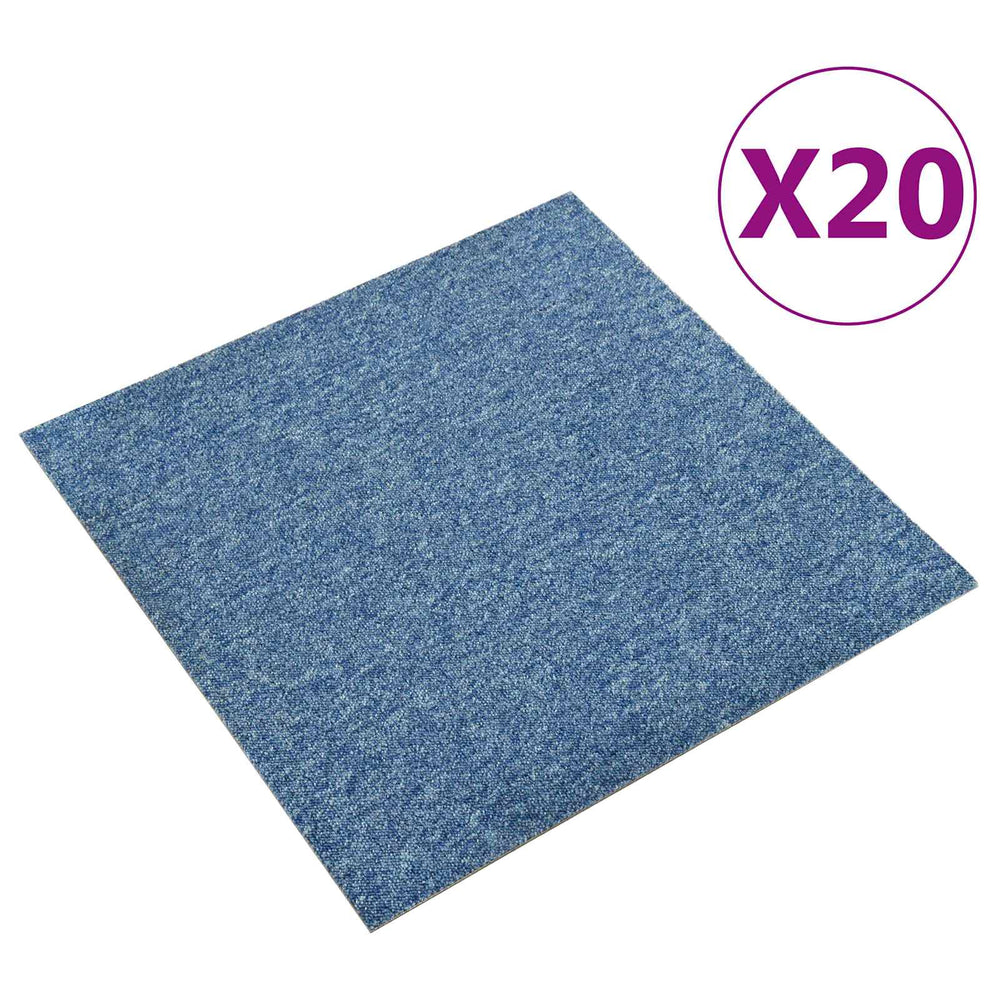 Blaue Teppichfliesen, 50x50 cm, 20er Set