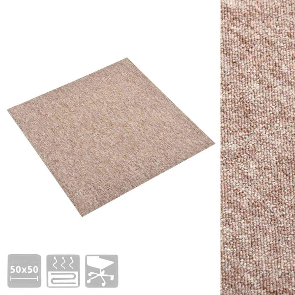 Beige Teppichfliesen, 20 Stk, 50x50 cm