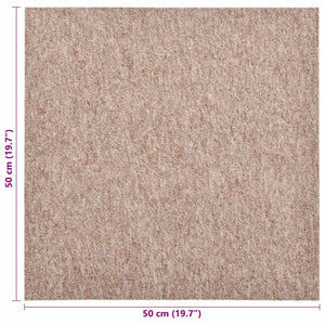 Beige Teppichfliesen, 20 Stk, 50x50 cm