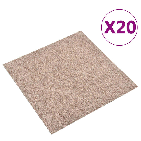 Beige Teppichfliesen, 20 Stk, 50x50 cm