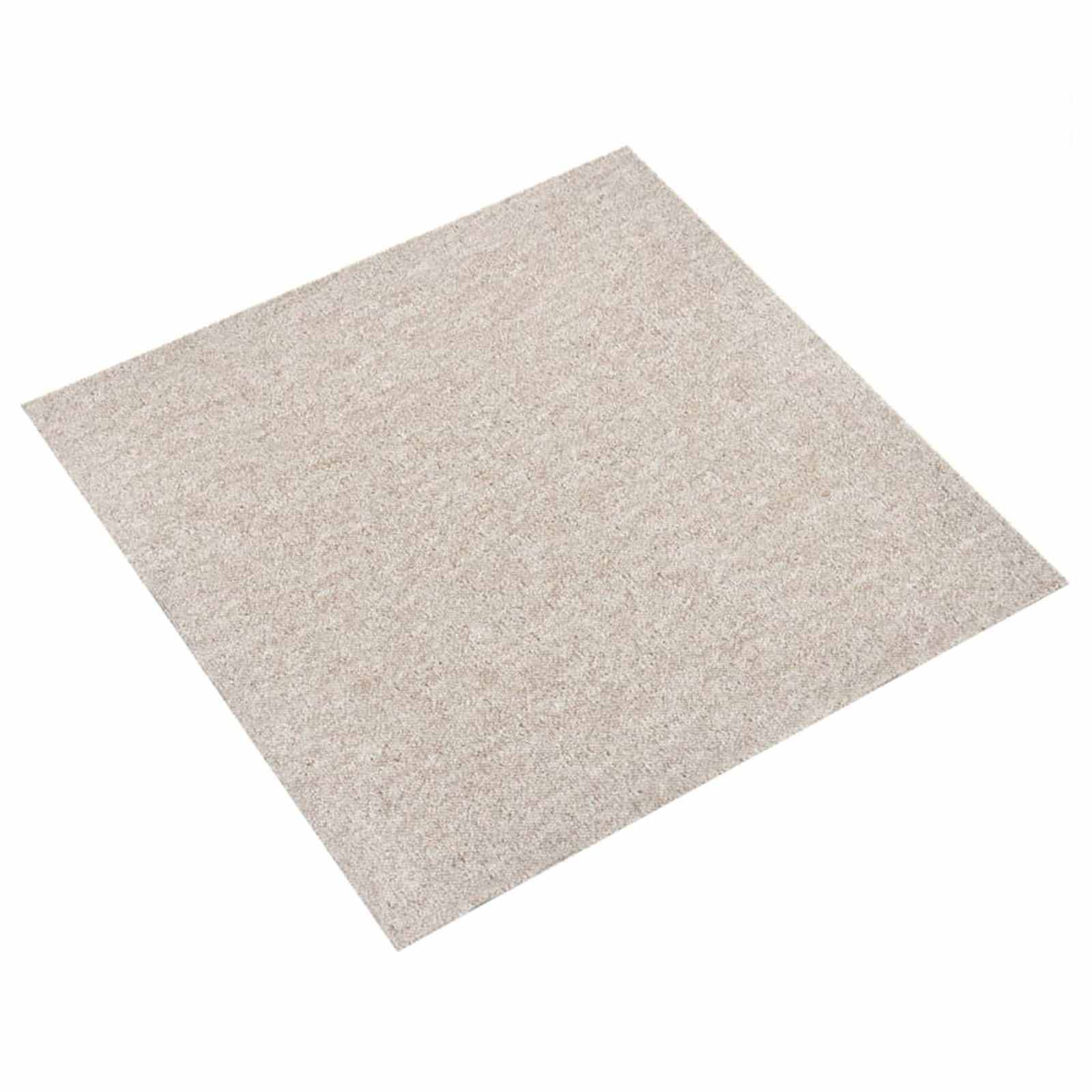Teppichfliesen, Hellbeige, 50x50 cm, 20 Stück