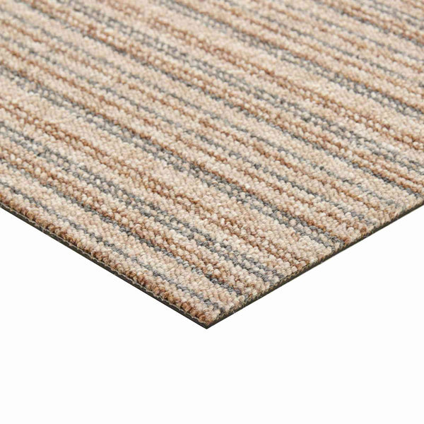 Gestreifter Teppich Beige 50x50cm, 20er Set