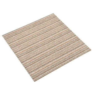 Gestreifter Teppich Beige 50x50cm, 20er Set