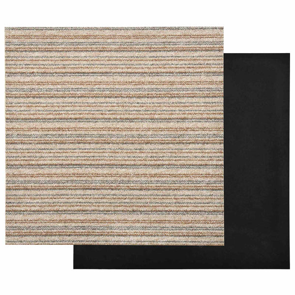 Gestreifter Teppich Beige 50x50cm, 20er Set