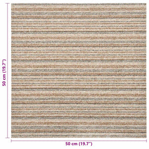 Gestreifter Teppich Beige 50x50cm, 20er Set