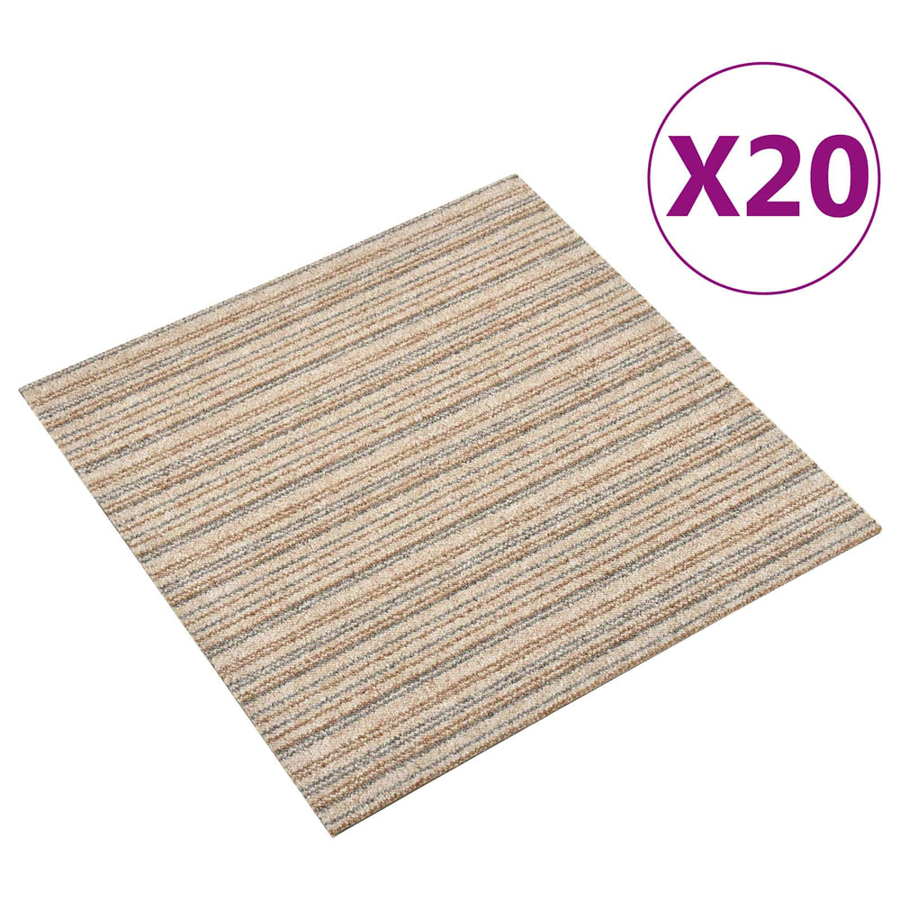 Gestreifter Teppich Beige 50x50cm, 20er Set