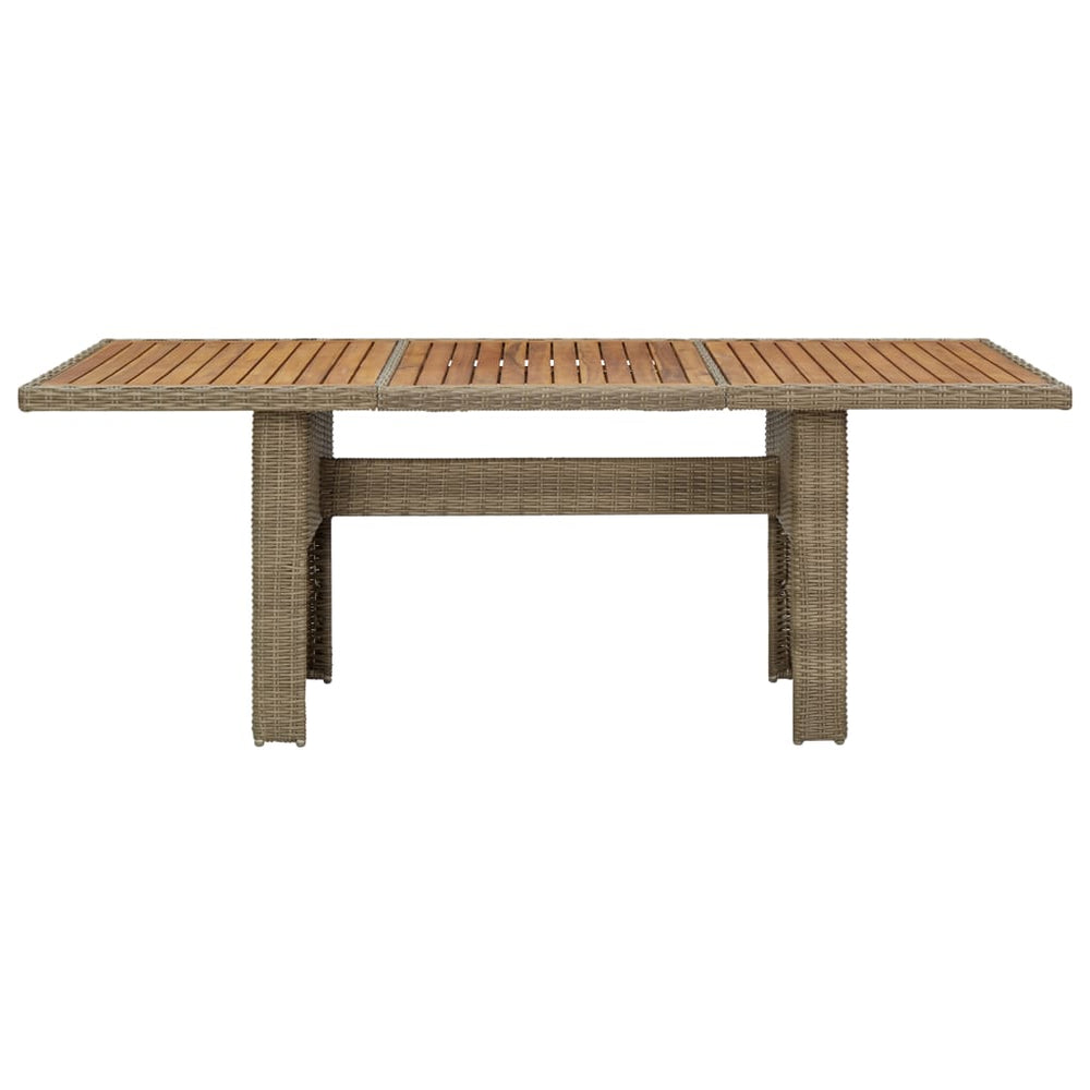 Garten-Esstisch Braun 200x100x74 cm Poly Rattan