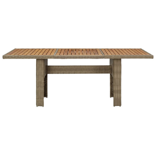 Garten-Esstisch Braun 200x100x74 cm Poly Rattan