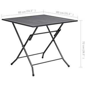 Klapptisch Mesh 80x80x72 cm Stahl Anthrazit
