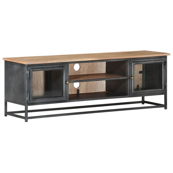 Grauer TV-Schrank Akazie Massivholz 120 cm