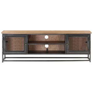 Grauer TV-Schrank Akazie Massivholz 120 cm
