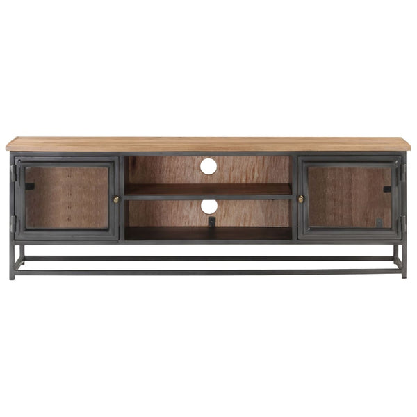 Grauer TV-Schrank Akazie Massivholz 120 cm