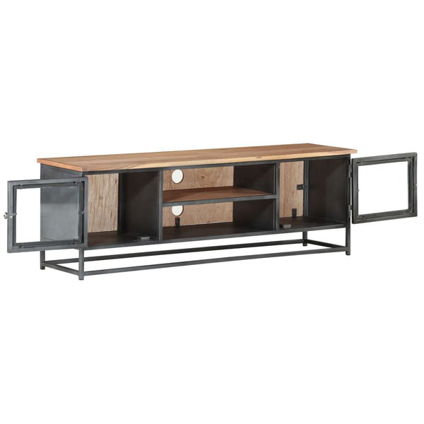 Grauer TV-Schrank Akazie Massivholz 120 cm