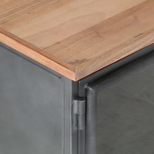 Grauer TV-Schrank Akazie Massivholz 120 cm