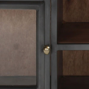 Grauer TV-Schrank Akazie Massivholz 120 cm
