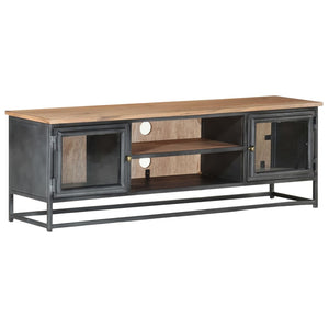 Grauer TV-Schrank Akazie Massivholz 120 cm
