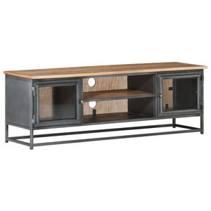 Grauer TV-Schrank Akazie Massivholz 120 cm