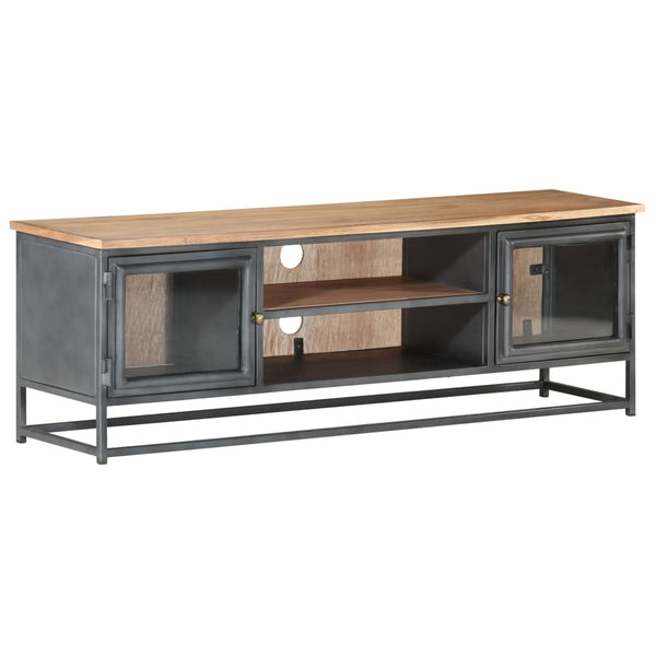 Grauer TV-Schrank Akazie Massivholz 120 cm