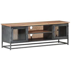 Grauer TV-Schrank Akazie Massivholz 120 cm