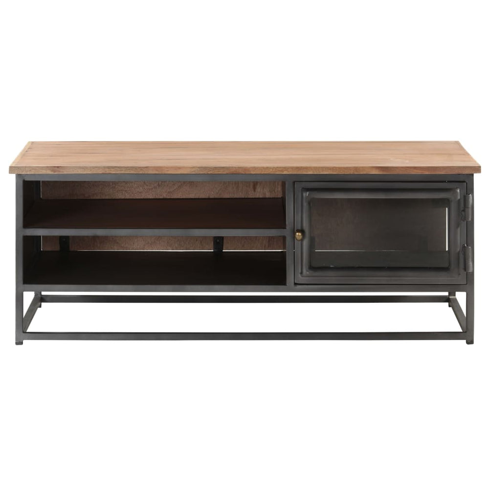 vidaXL Table basse grise 90x50x35 cm en bois d'acacia massif