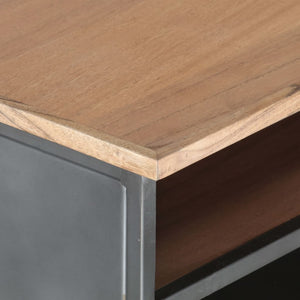 Grauer Couchtisch 90x50 cm Akazie Massivholz