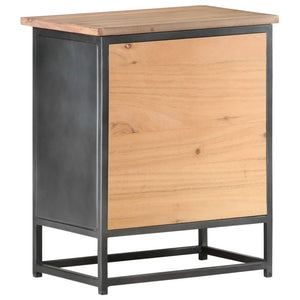 Grauer Nachttisch 40x30x50 cm Akazie Massivholz