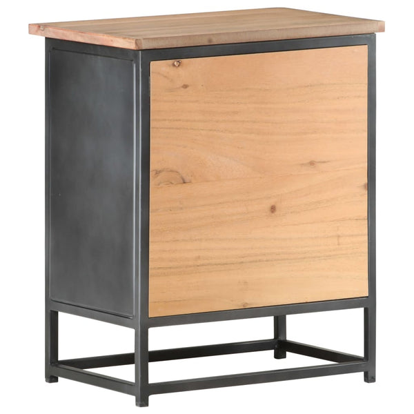 Grauer Nachttisch 40x30x50 cm Akazie Massivholz