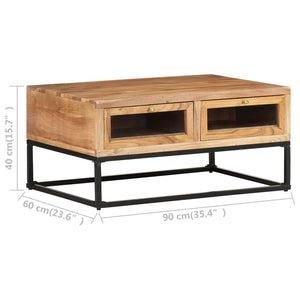 Couchtisch Akazie Massivholz 90x60 cm
