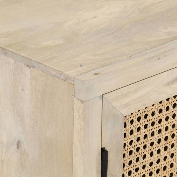 Mango Massivholz Sideboard mit Rohrgeflecht, 60 cm