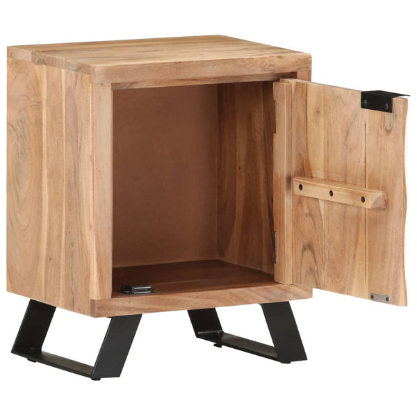 Massivholz Nachttisch Akazie 40x30x50 cm