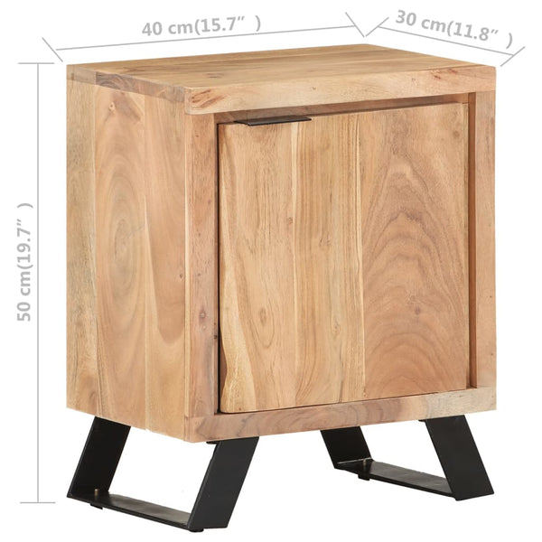 Massivholz Nachttisch Akazie 40x30x50 cm