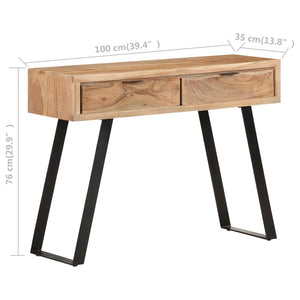 Akazie Konsolentisch mit Naturkanten 100cm
