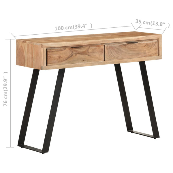 Akazie Konsolentisch mit Naturkanten 100cm