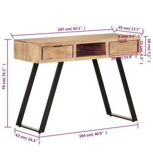Schreibtisch Akazie Massivholz 107 cm