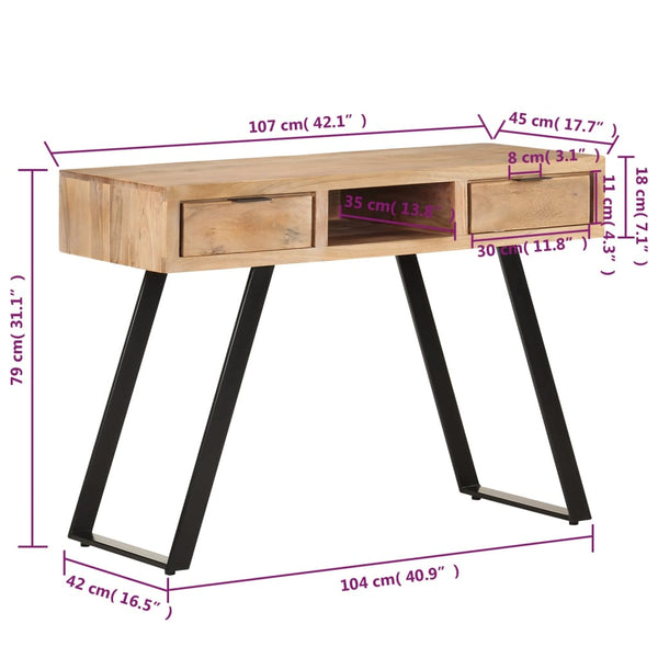 Schreibtisch Akazie Massivholz 107 cm
